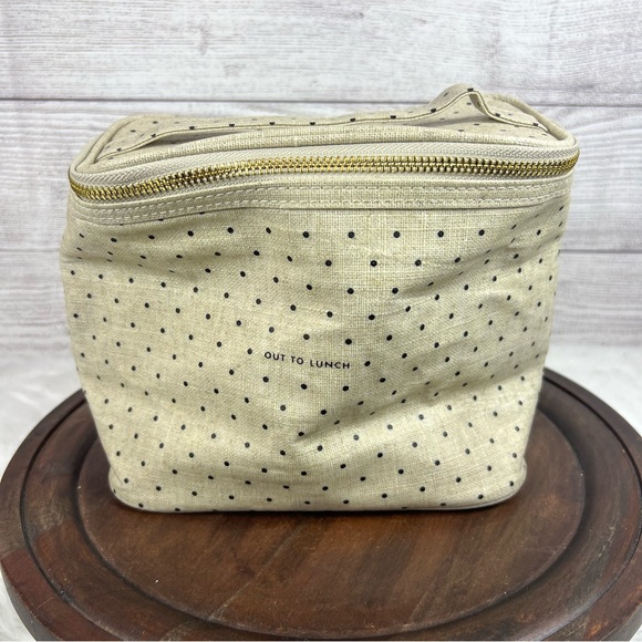 kate spade Handbags - Kate Spade “Out to Lunch” Lunch Tote Beige Black Polka Dot Travel Work Insulated